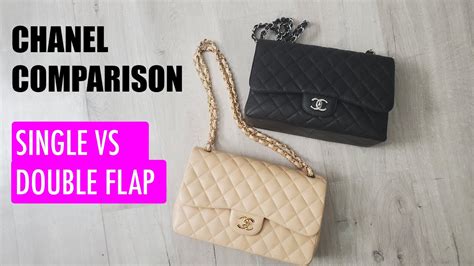 chanel single flap vs double flap price|authentic Chanel double flap bag.